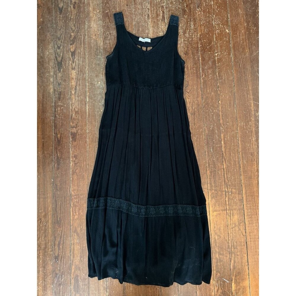Studio West Apparel Maxi Dress Summer Boho Vacation Breezy Black Large - Picture 1 of 10